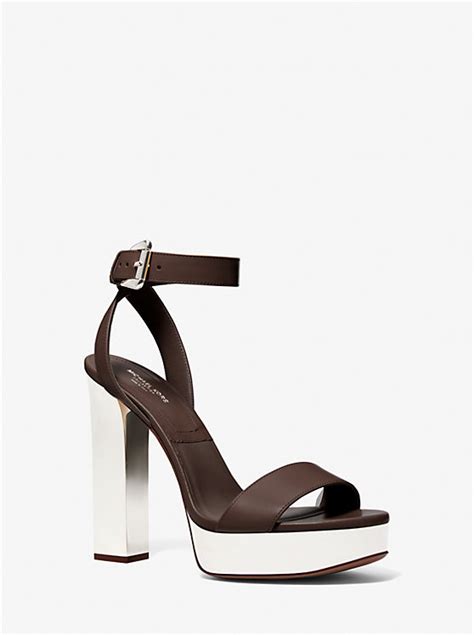 michael kors anabelle rot|Anabelle Leather Platform Sandal .